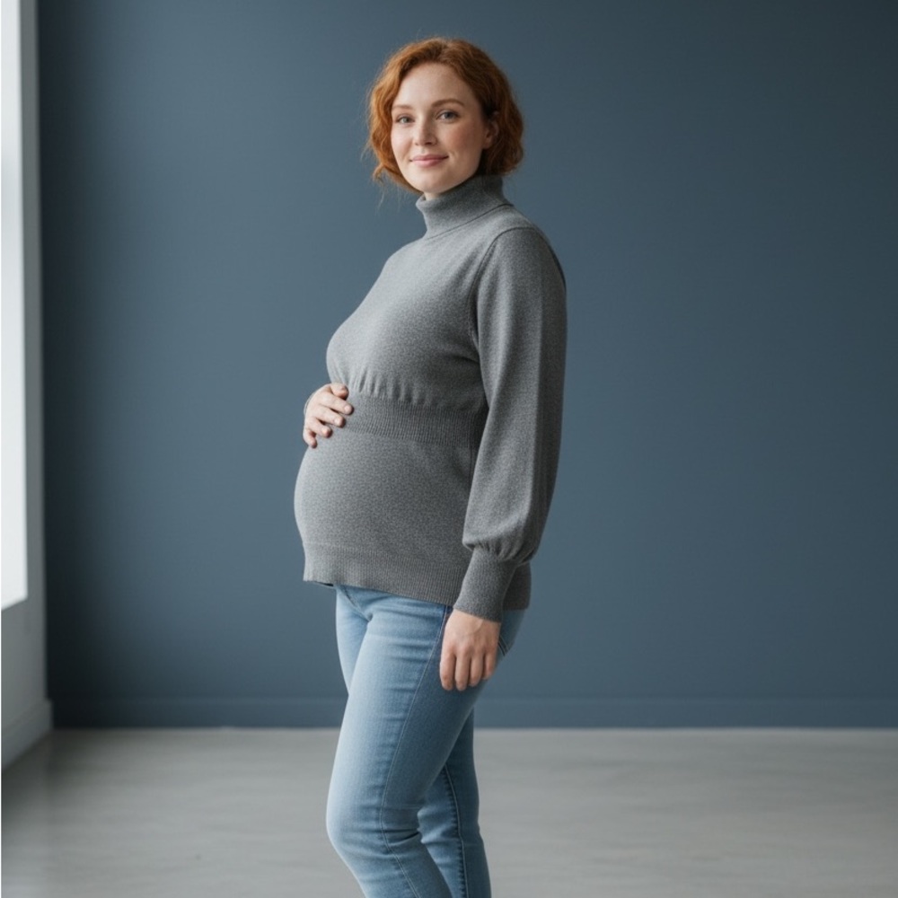 Duo Maternity Charcoal Turtleneck Sweater